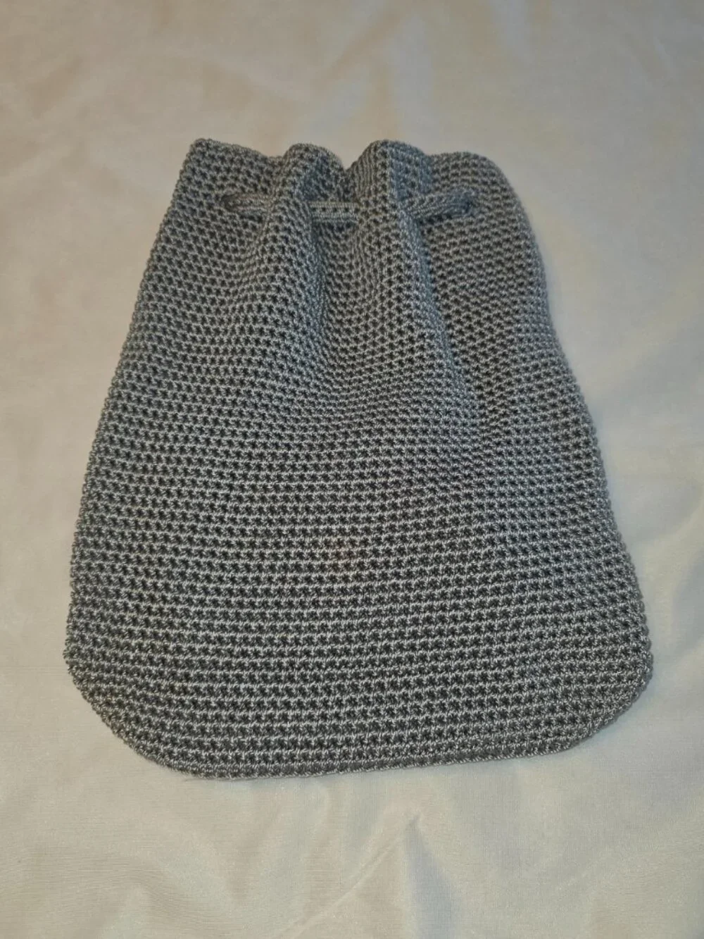 The Sak Crochet Knit Drawstring Backpack Bohemian Purse Bag Mini Boho Lined